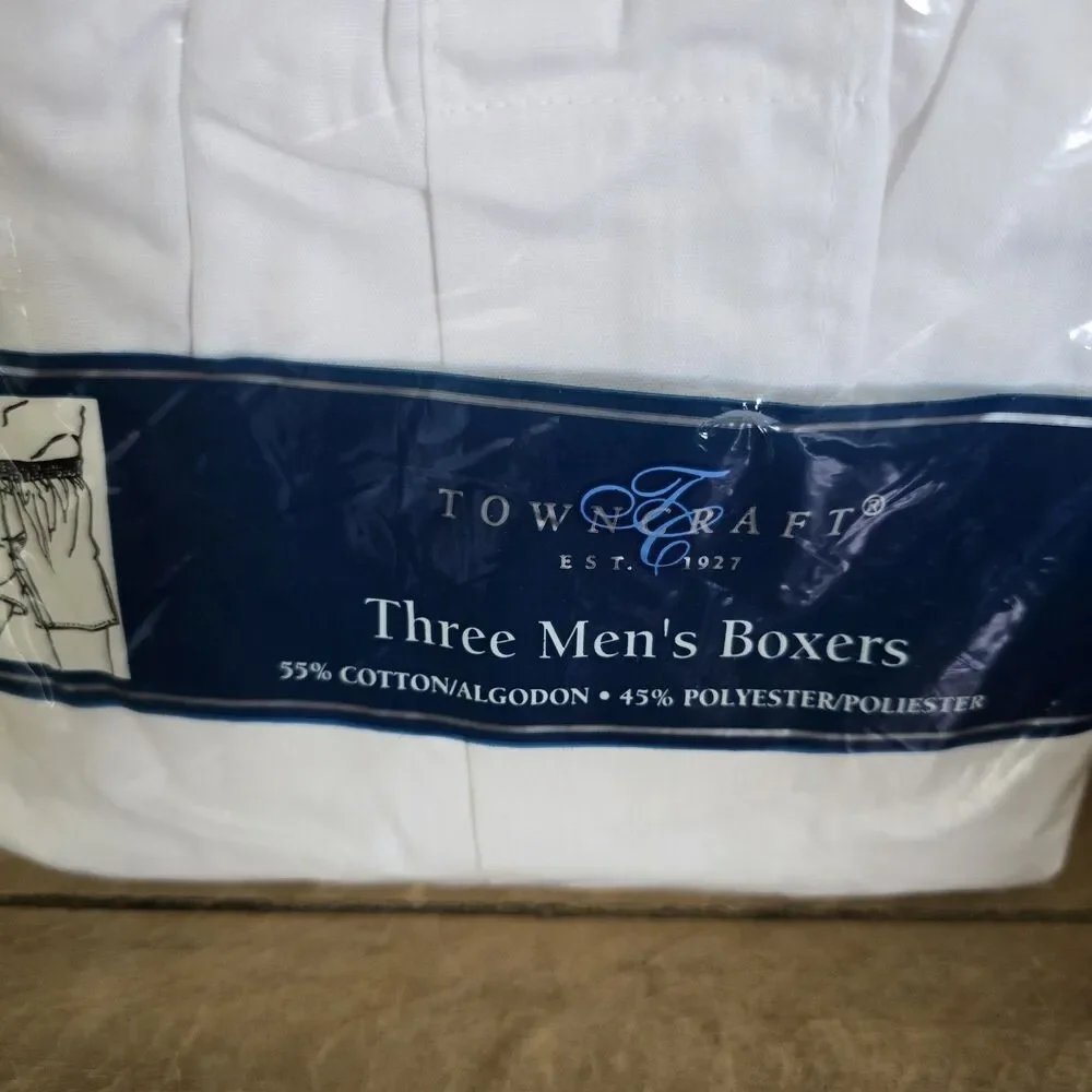 Vintage Towncraft Men's Boxers Briefs 3 Pair Size 44 XXL 2XL White JC Penney